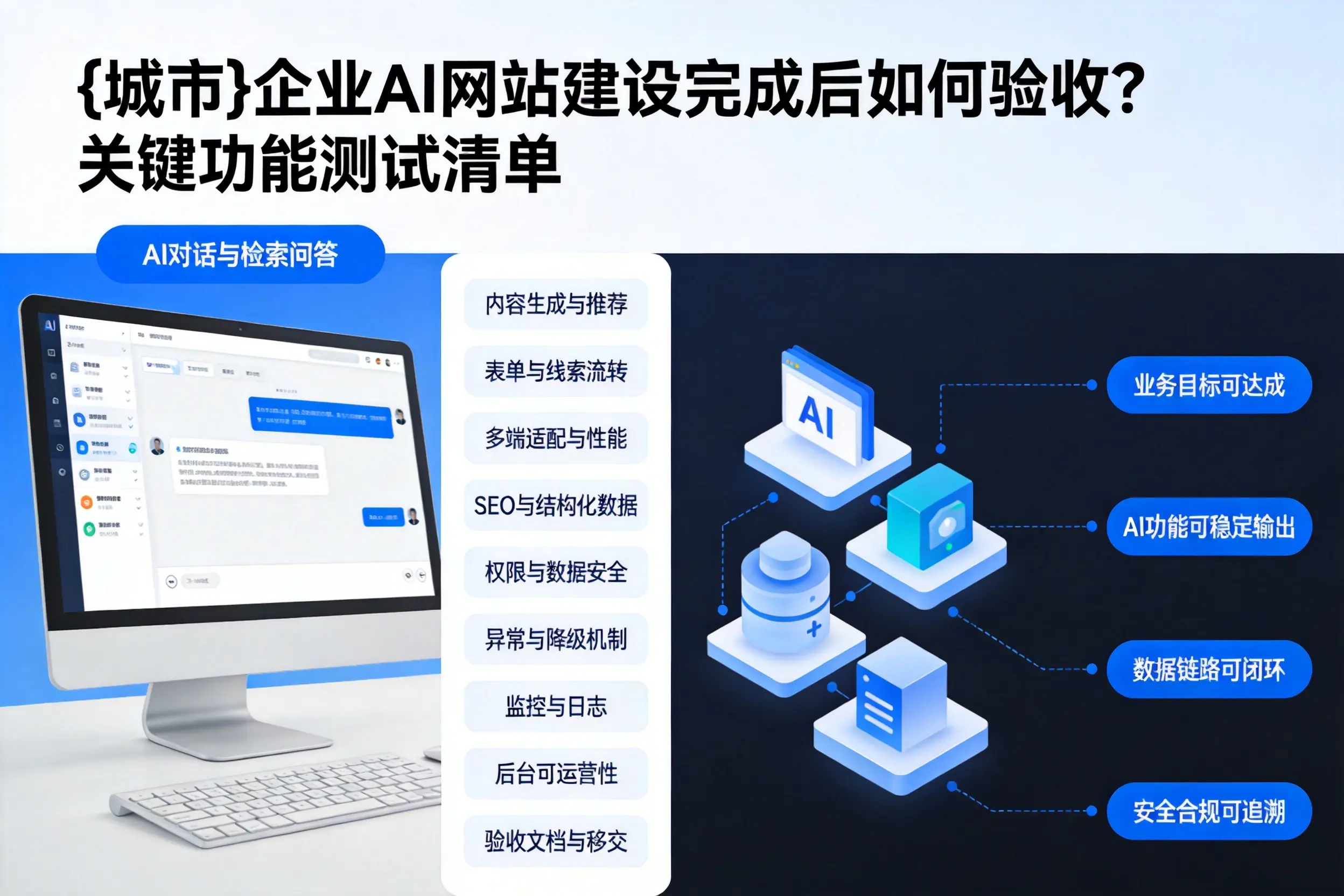 济宁企业AI网站建设完成后如何验收？关键功能测试清单