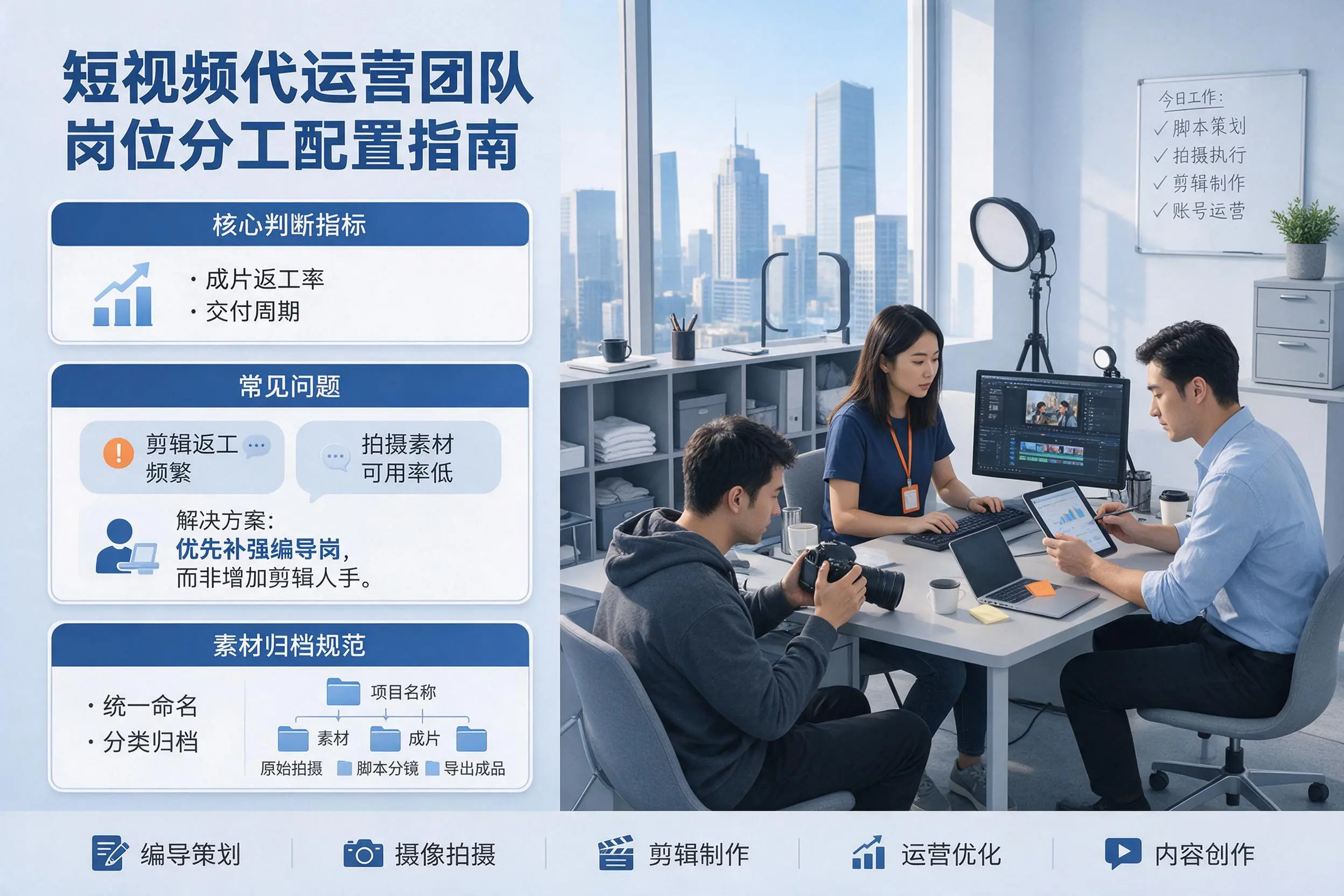 短视频代运营团队如何配置？济宁企业岗位分工科普说明