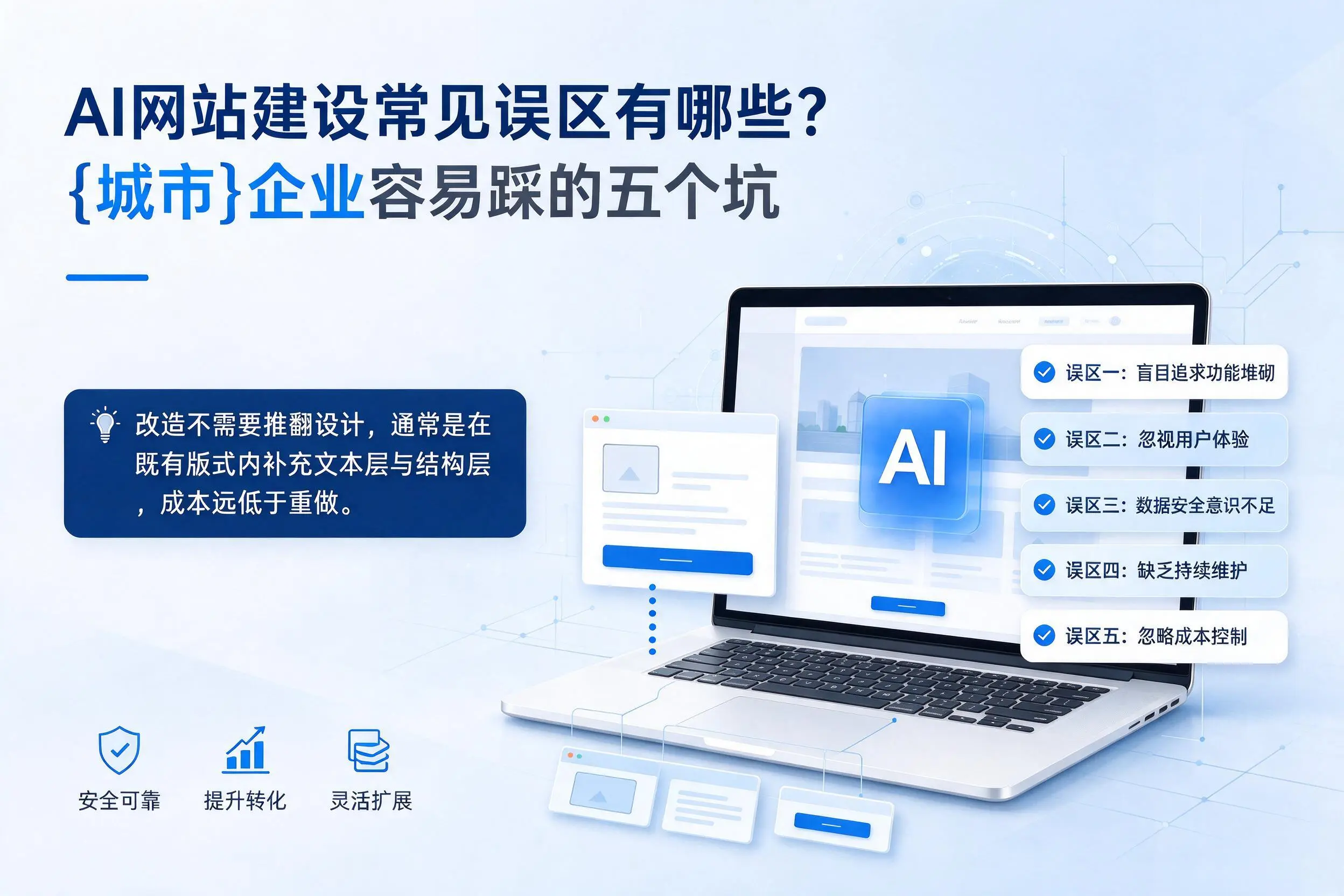 AI网站建设常见误区有哪些？济宁企业容易踩的五个坑